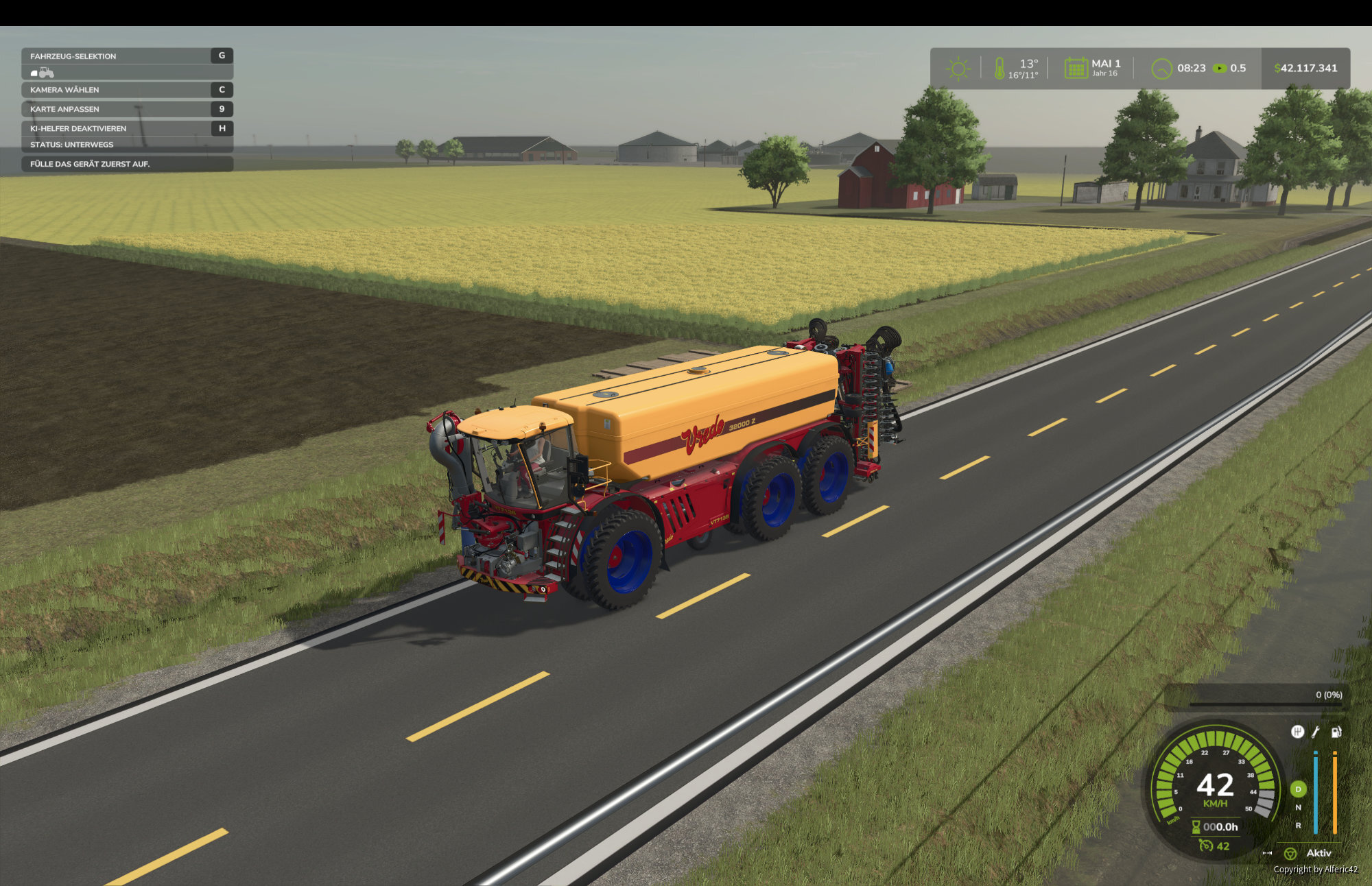Das nagelneue Güllefass von Vredo