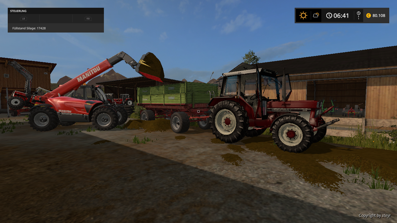 silage laden mit manitou und ihc 644