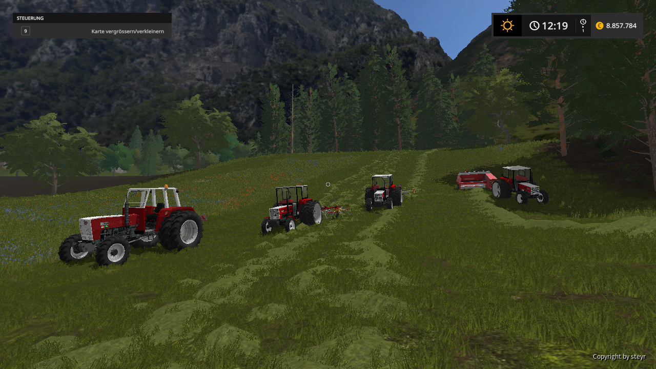 heuernte am hang mit der steyr plus serie