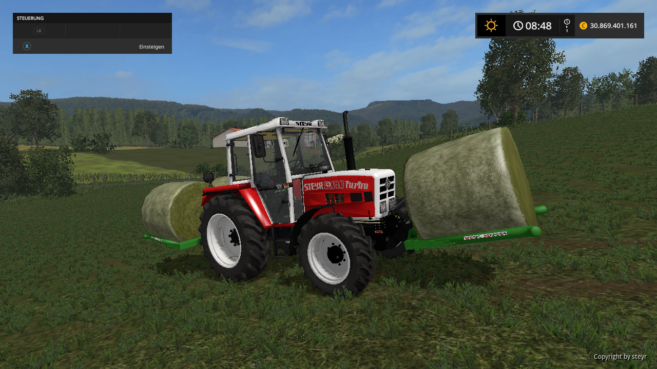 steyr 8080 beim ballenfahren