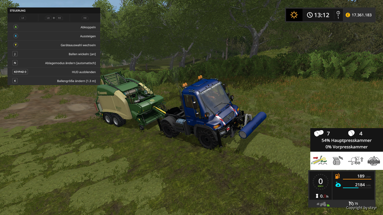 ballenpressen mit dem Unimog u400