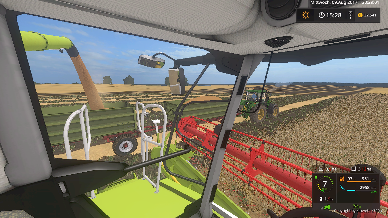 Claas Lexion 750 und John Deere 7810 in der Weizen Ernte