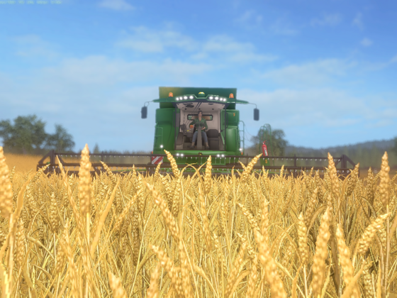 Weizen Ernte mit dem John Deer T650i