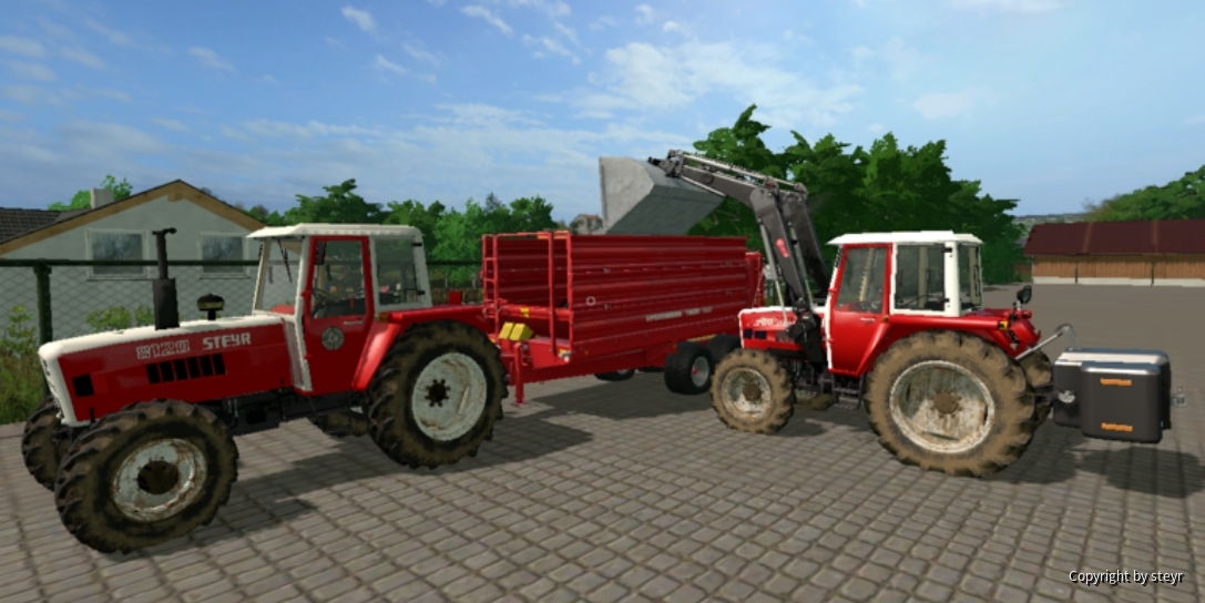 Kompostladen mit steyr 8090 und 8120