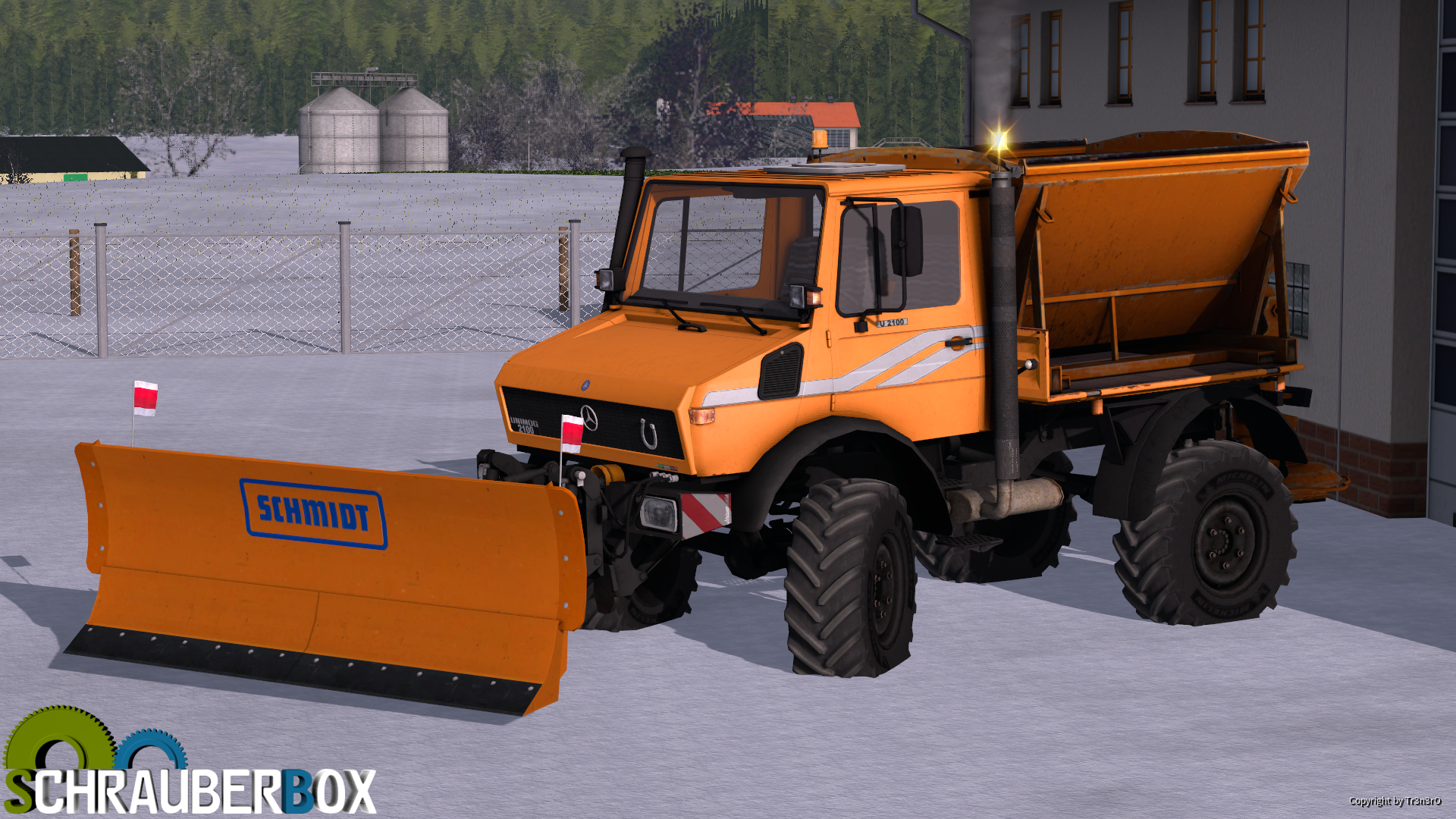 Winterdienst Unimog steht bereit.