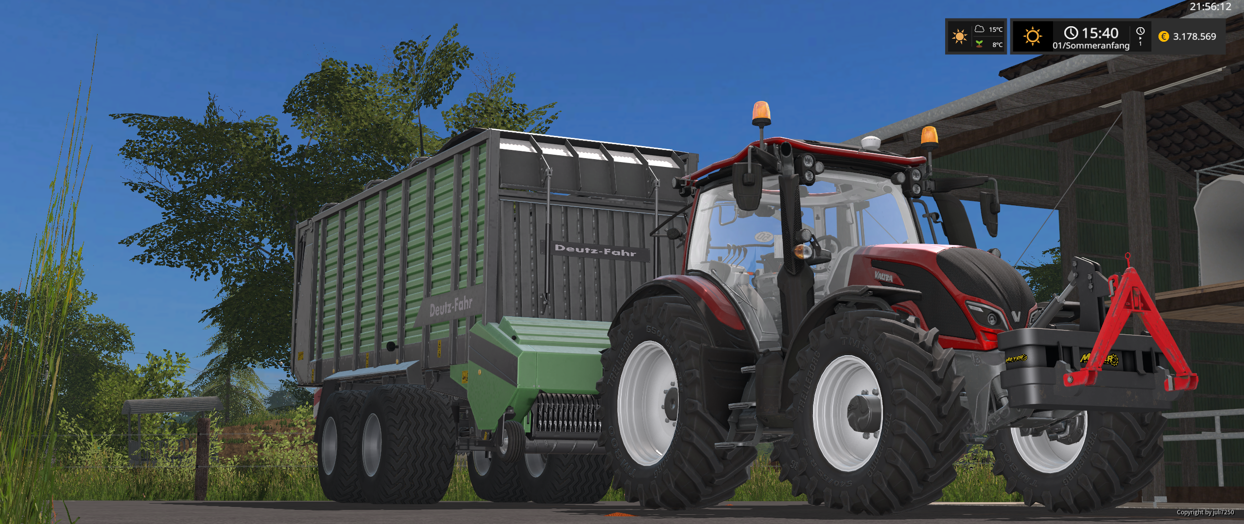 Valtra mit Deutz Ladewagen