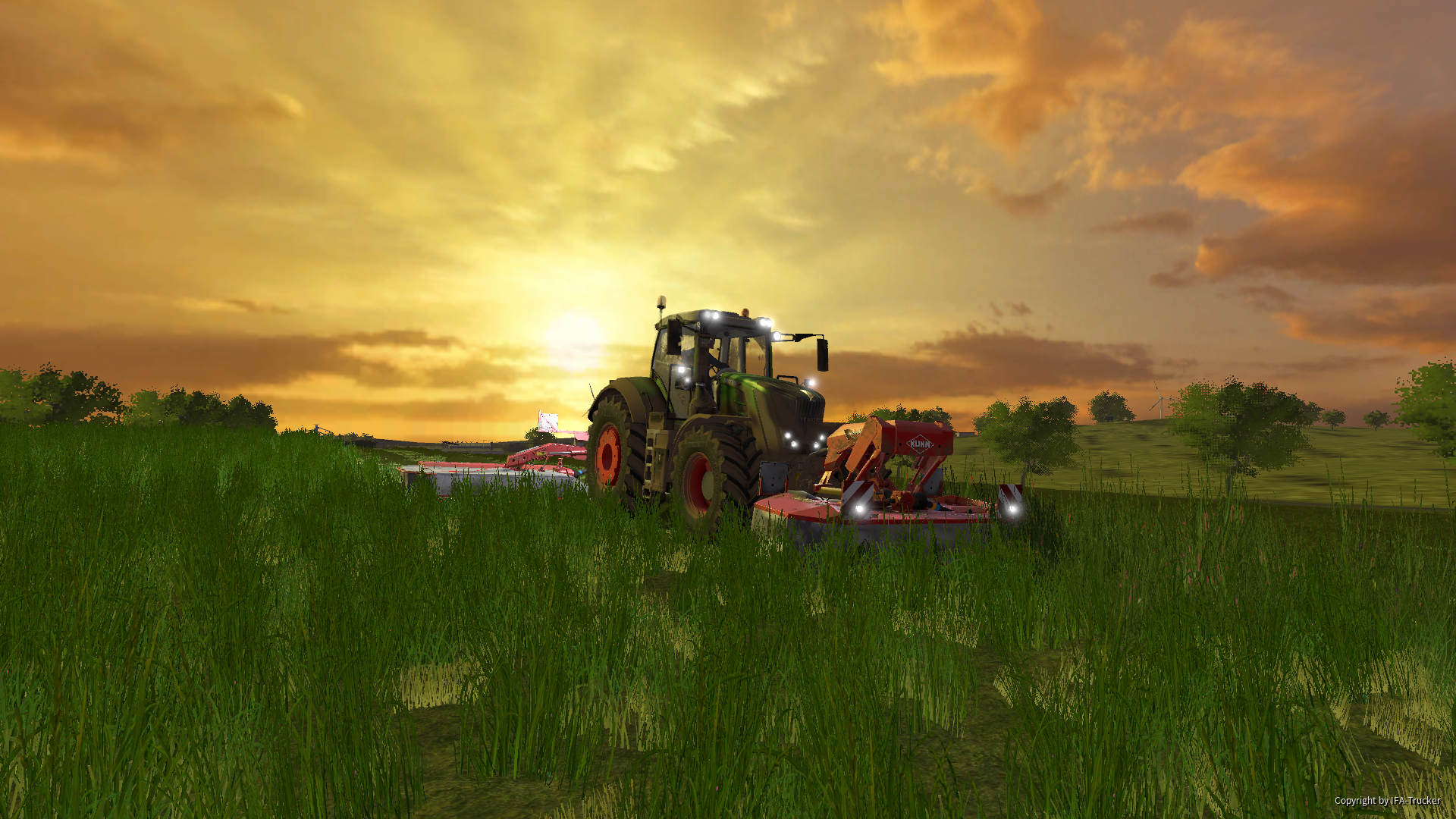 Gras mähen in den Abenstunden