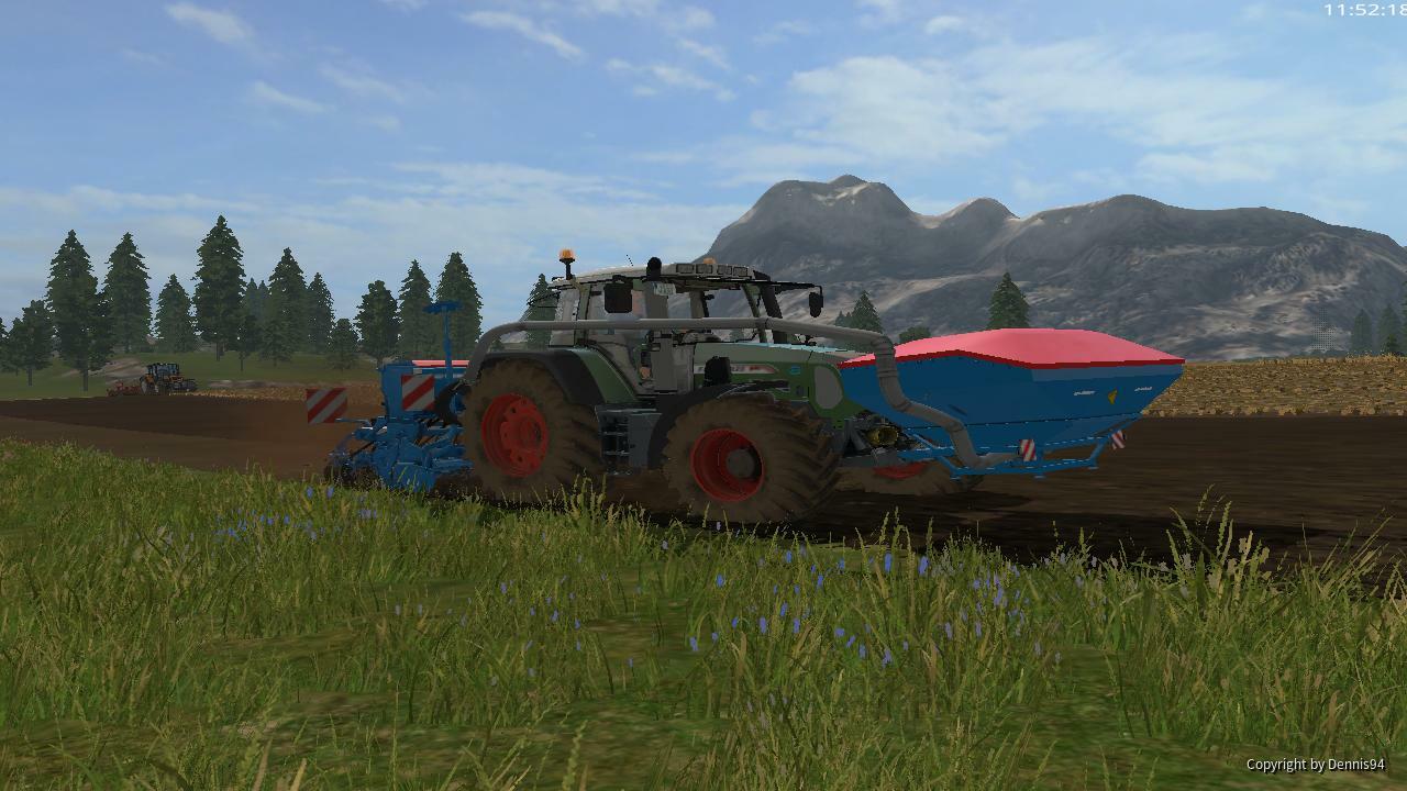 Fendt vario 820 TMS am sähen mit fronttank