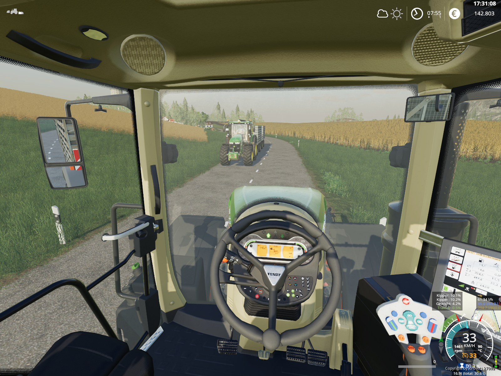 Fendt Vario 1050 und John Deere 7310 am Mais fahren