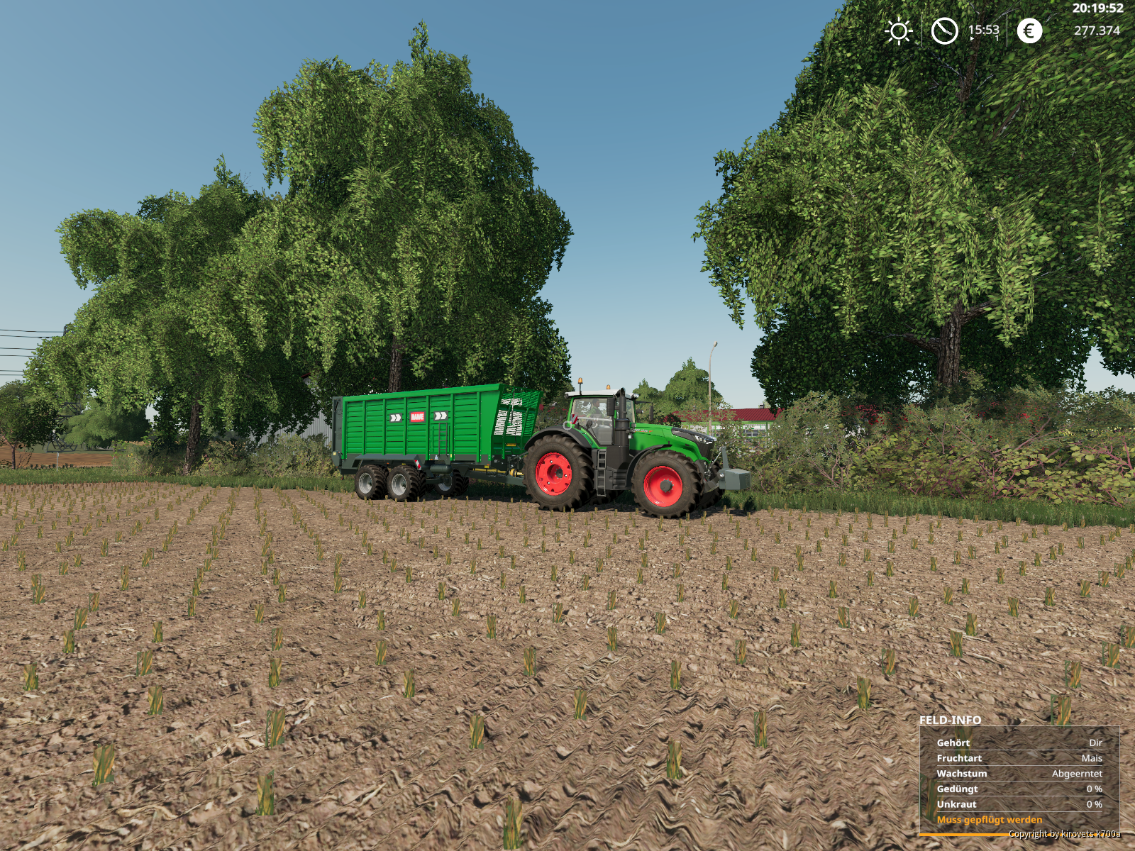 Fendt Vario 1050 am Mais fahren