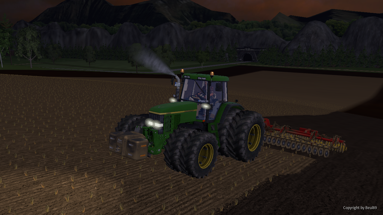 John Deere 7810  beim Grubbern