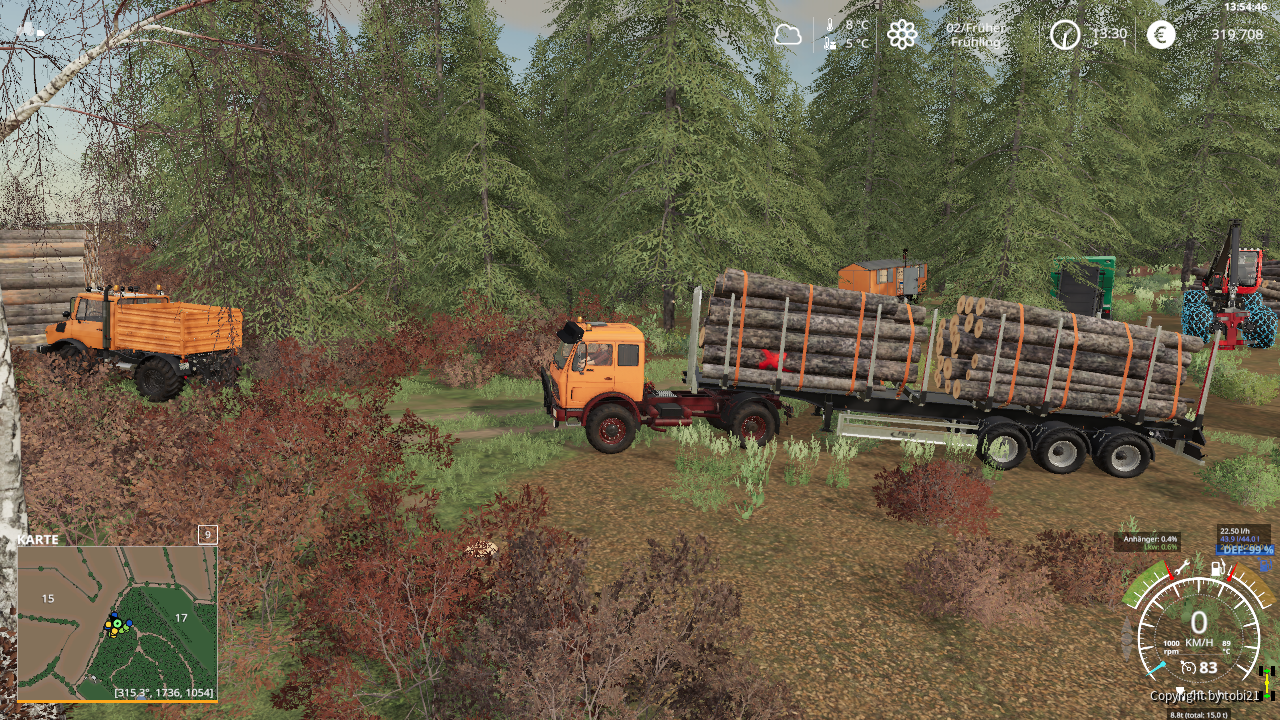 Holz Fahren mit alter technic