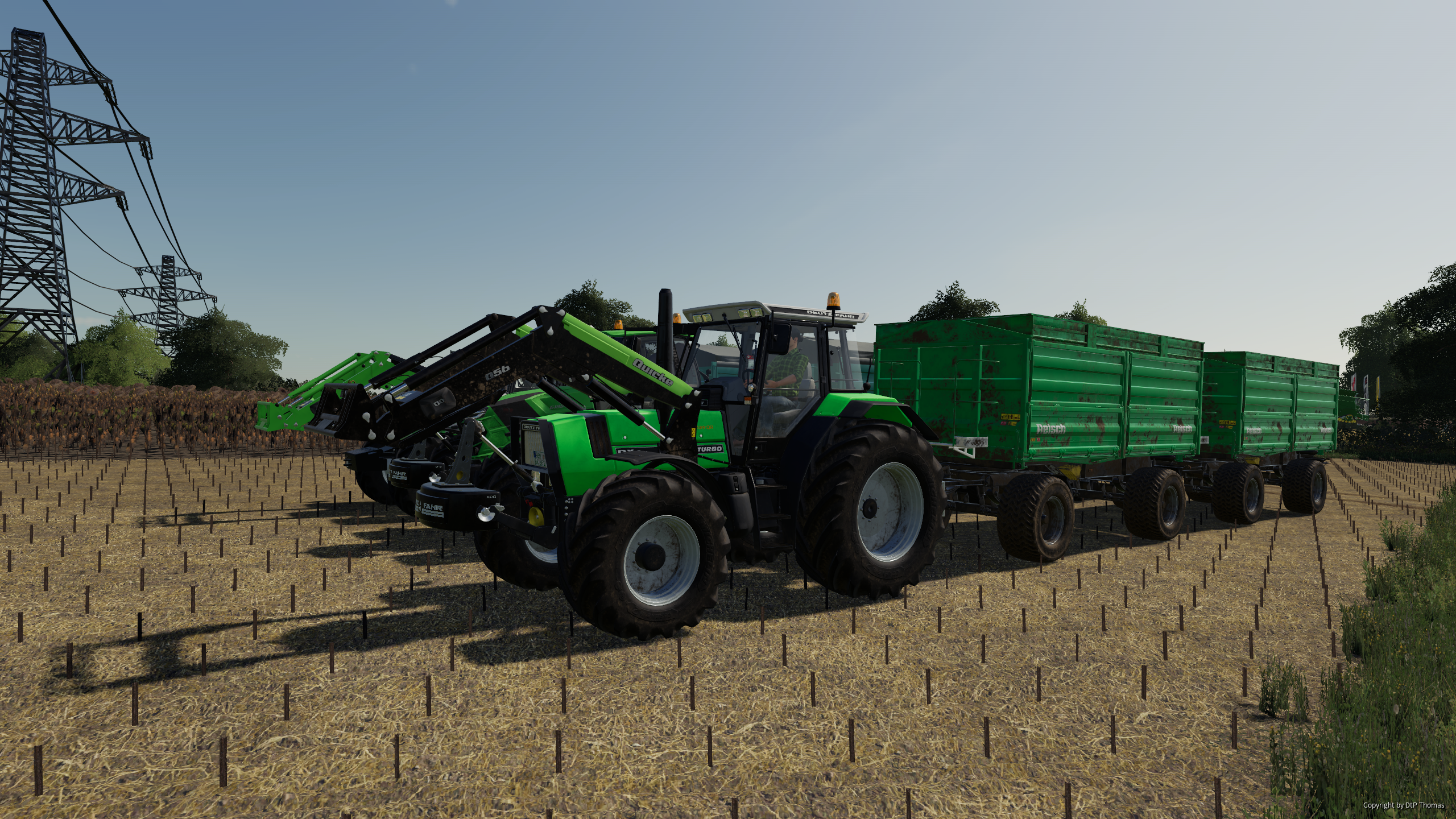 Sonnenblumen Ernte mit Deutz Power