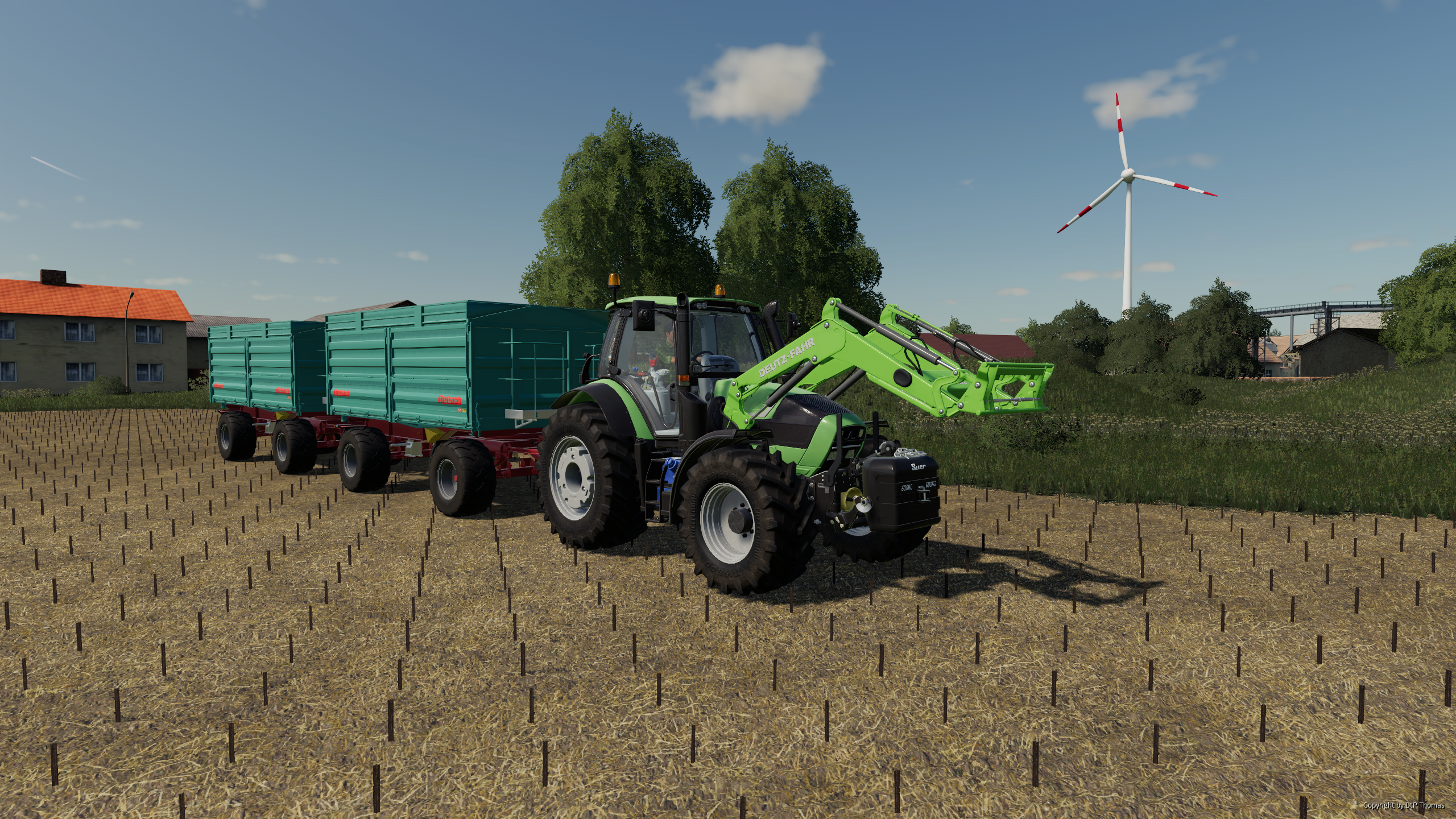Deutz Power bei der Sonnenblumen Ernte