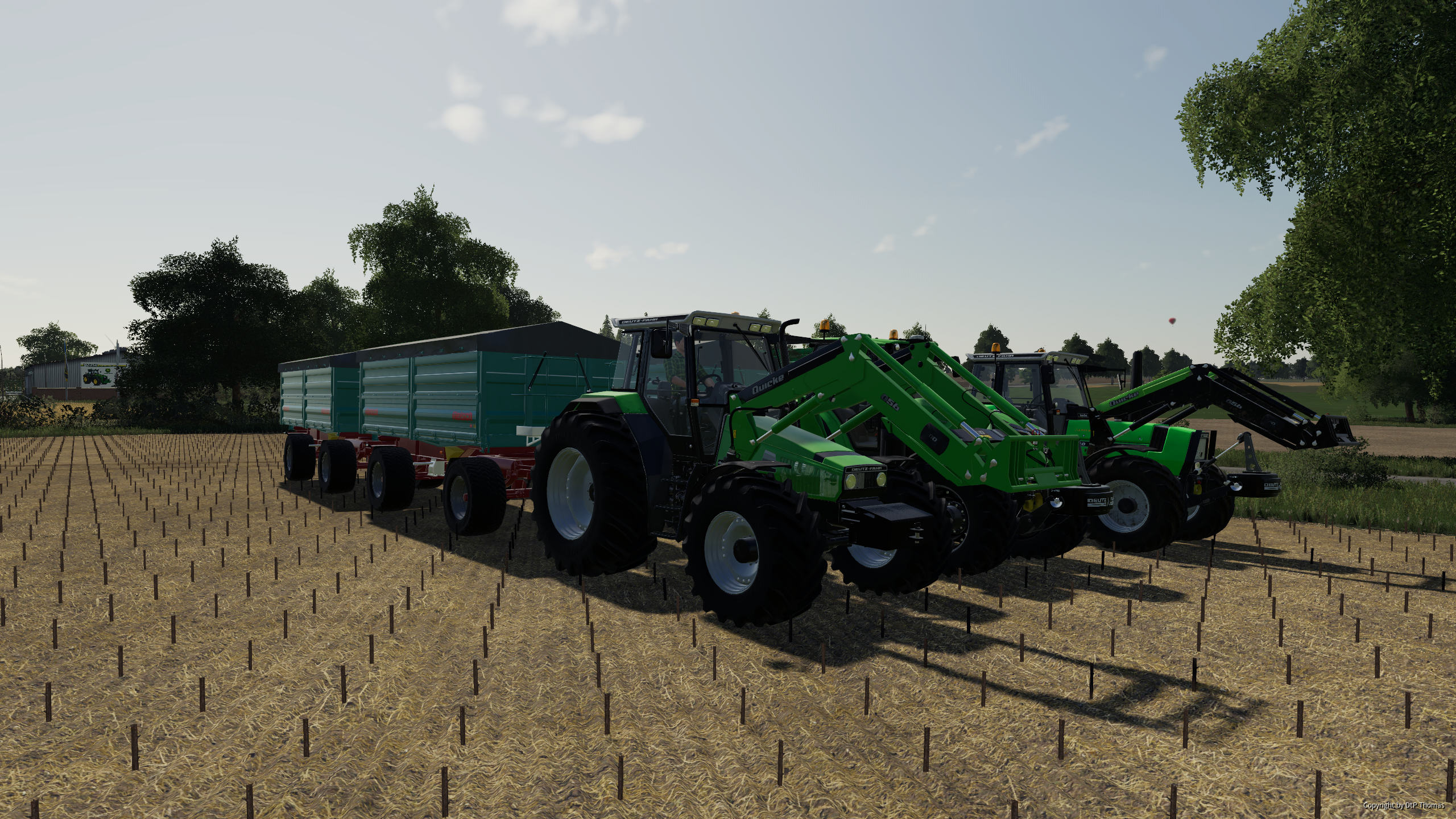 Deutz Power bei der Ernte von Sonnenblumen