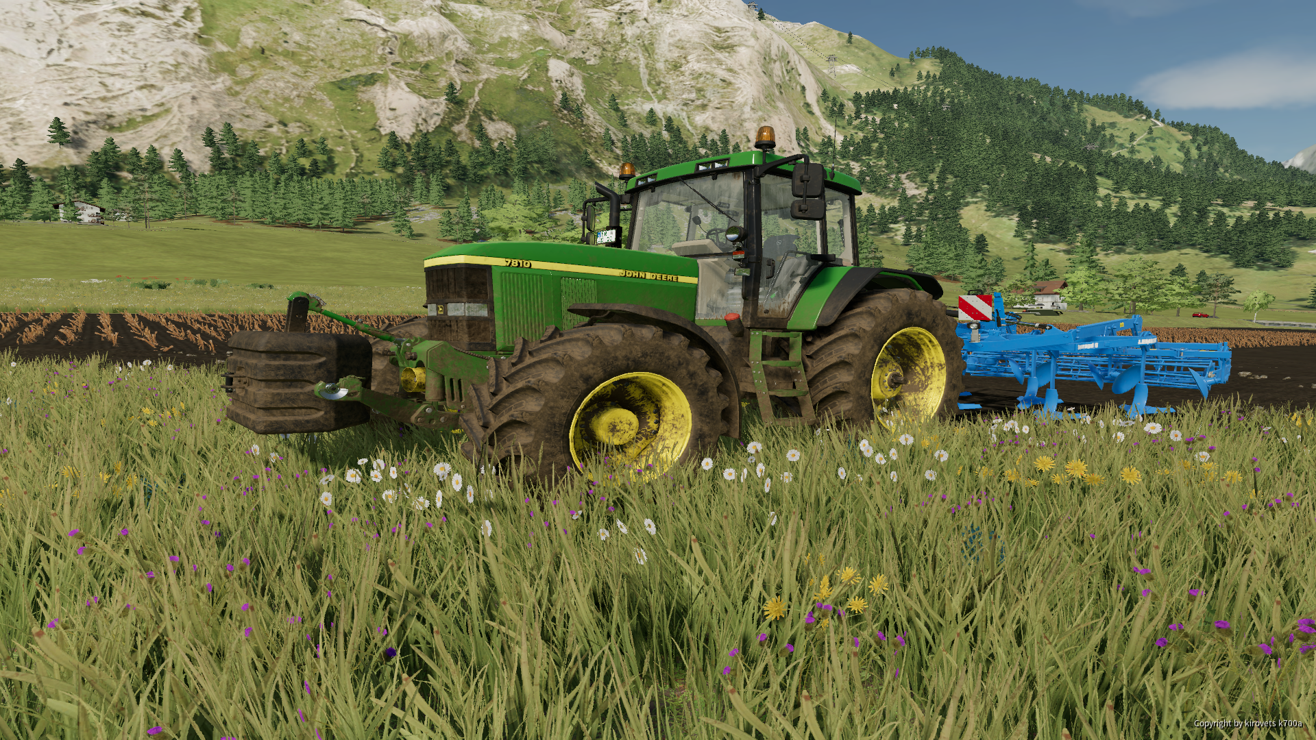John Deere 7810 am Grubbern