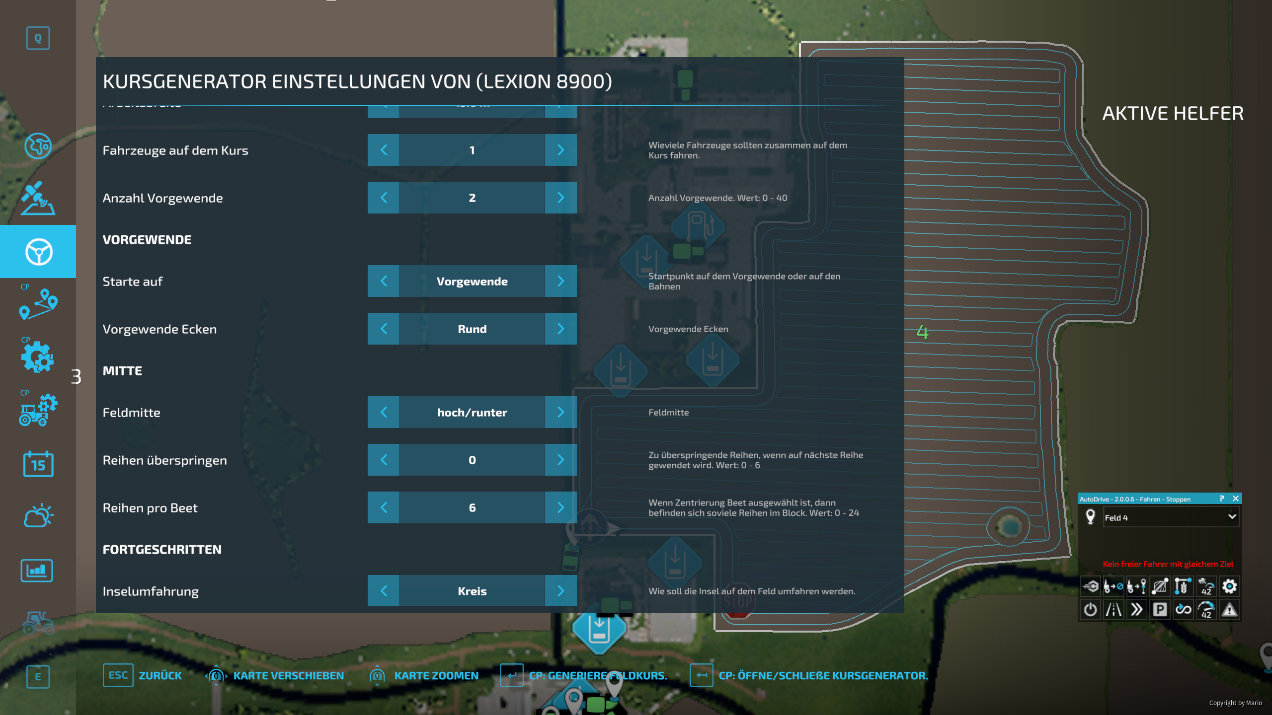 Einstellungen im MP mit CP und AD