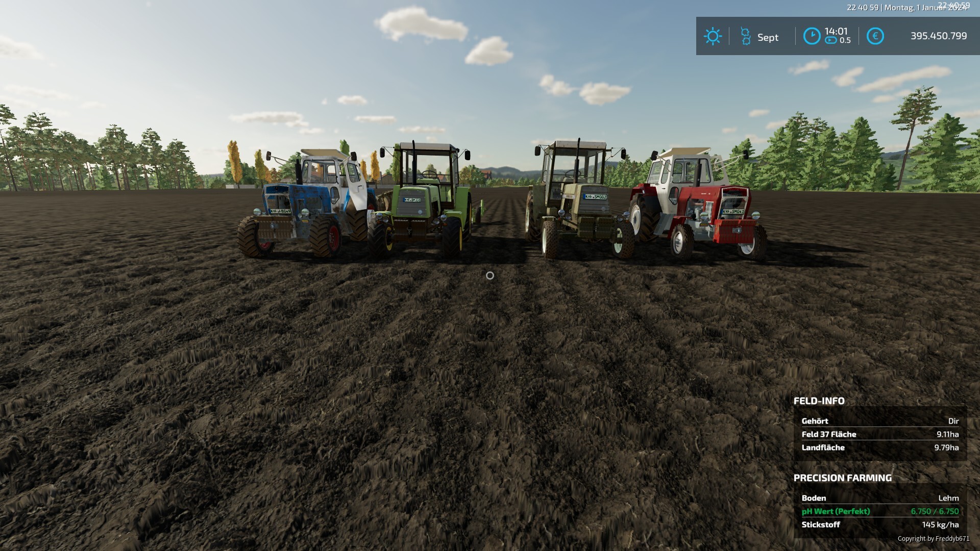 fertig mit dem Pflügen, 9,1Ha, mit meinen Helden: Zt 300D, 303D, 320A, 323A, Pfüge: 3xB200 und 1xB125