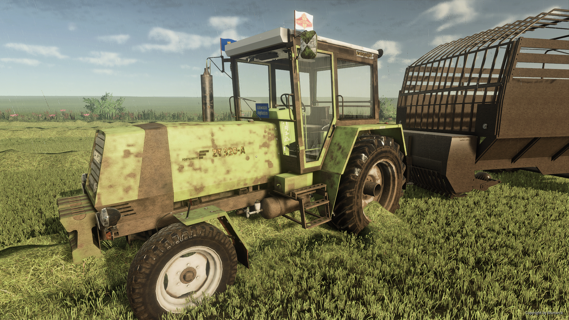 zt320 beim gras sammeln